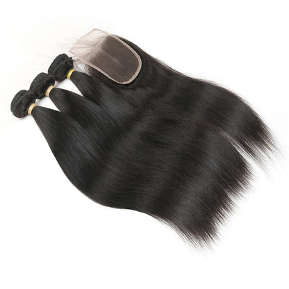 Best Selling Peruvian Virgin Human Hair Extensions Bundle Vendors Real Hair Extension Straight Bundles with Closure Make Wigs