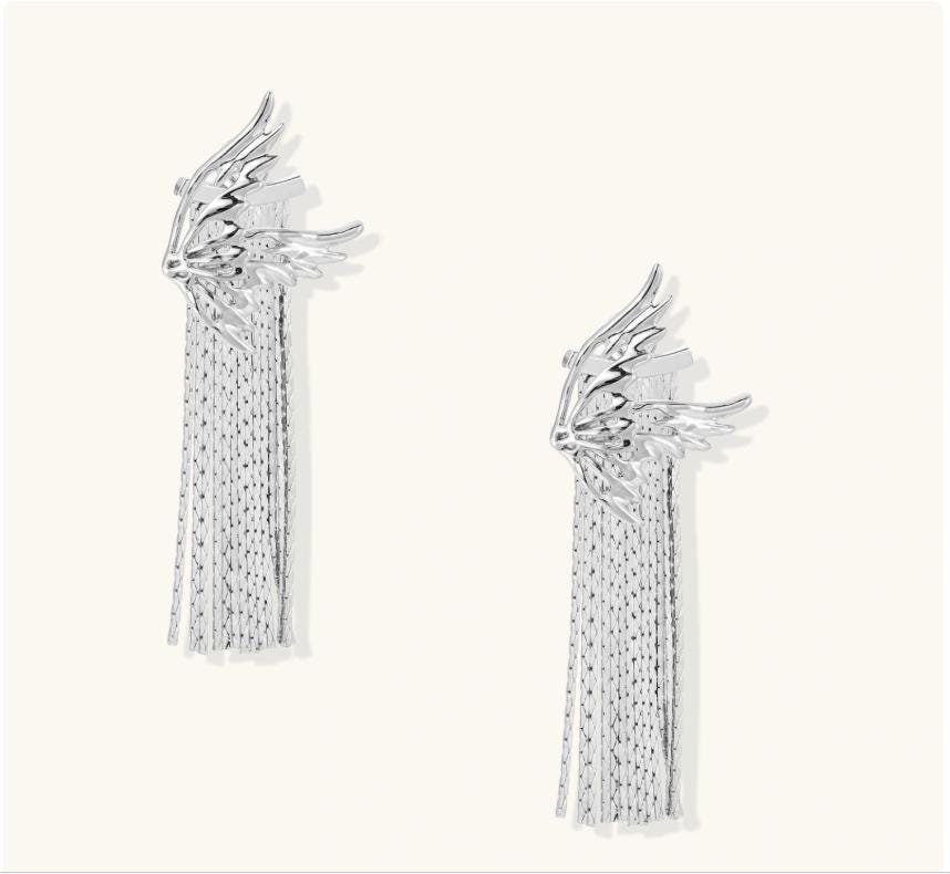 Celestial Wing Fringe Earrings