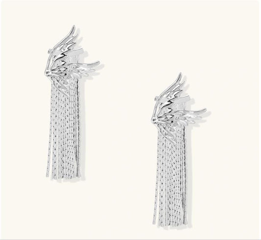 Celestial Wing Fringe Earrings